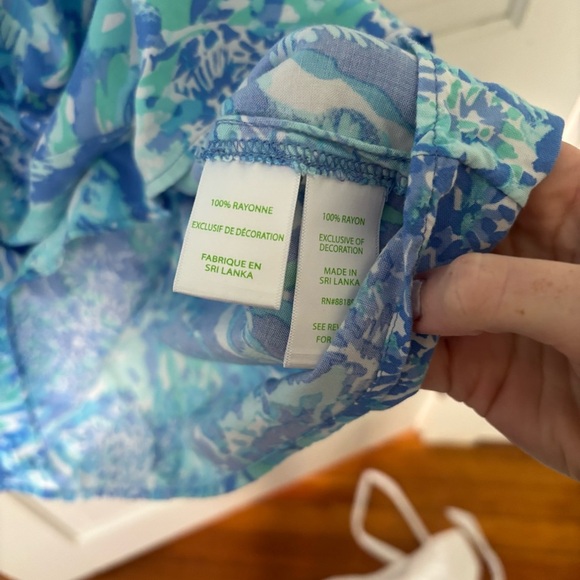 Lilly Pulitzer Blue and Green Mini Dress with White Accents - Picture 4 of 4